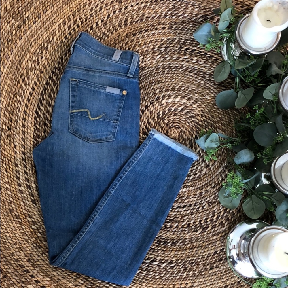 7 for all mankind Skinny ankle gray jeans